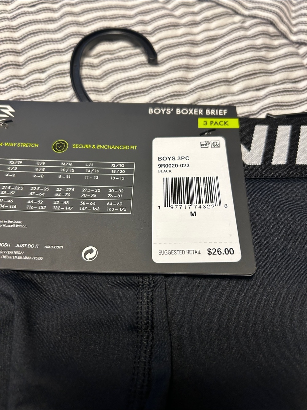 Nike Black Boxer Briefs with Gold Branded Waistband - Picture 4 of 6